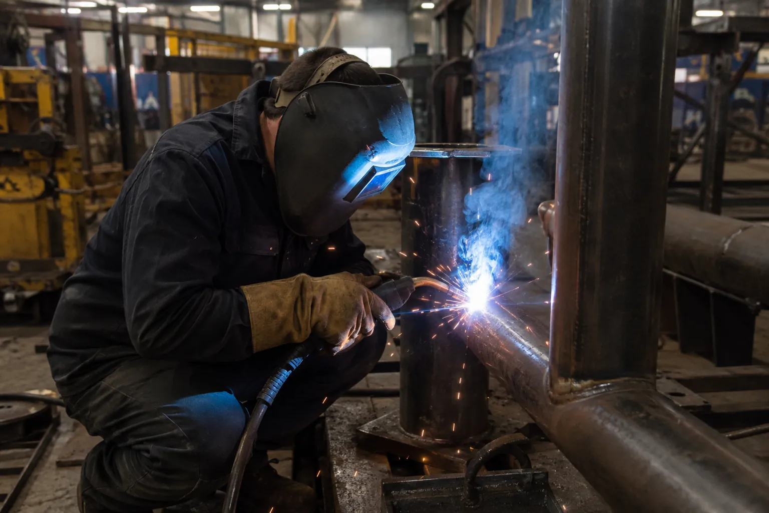Soudeur professionnel en atelier industriel